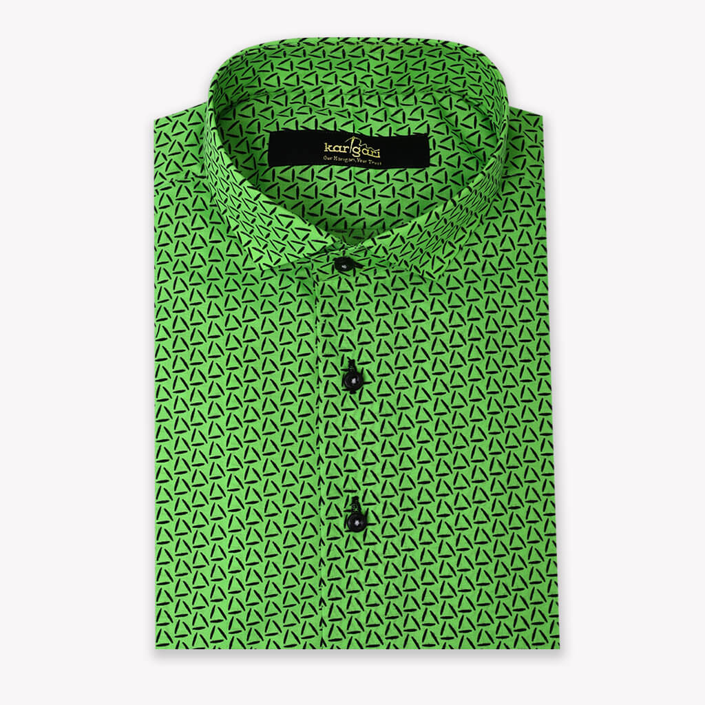 Vibrant Printed Neon Green Casual shirt