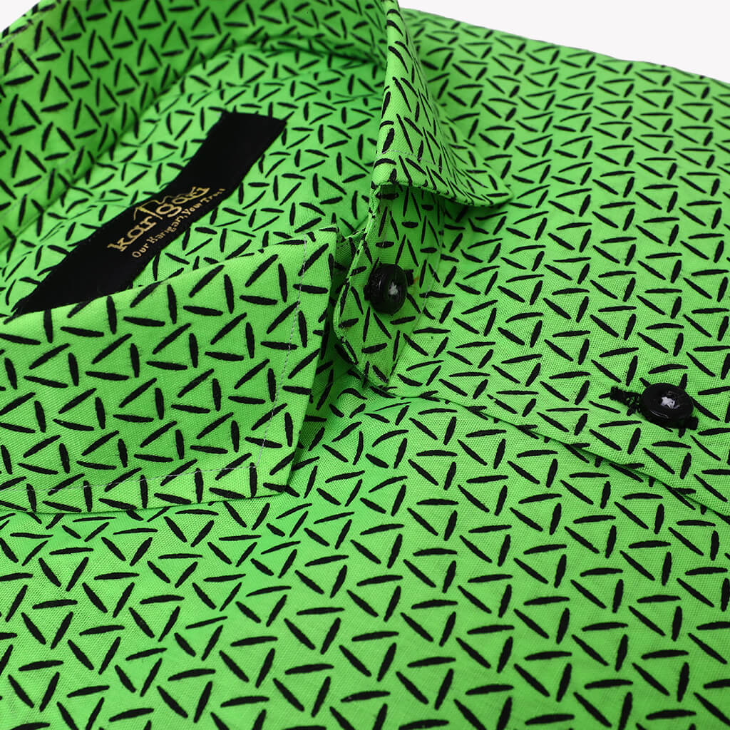 Vibrant Printed Neon Green Casual shirt