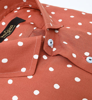 Peach Breeze Casual Shirt with Dotted Print