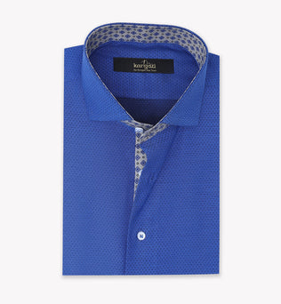 Light Navy Blue Shirt with Micro Dots