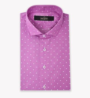 Magenta Shirt with White Micro Dots