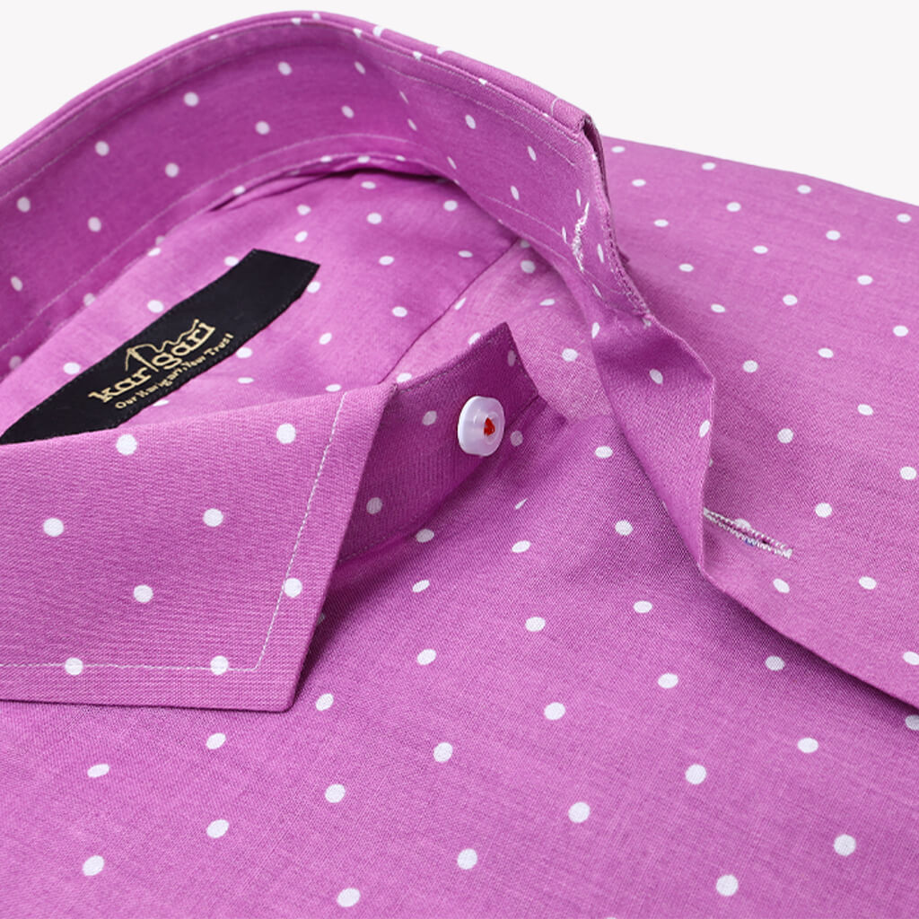 Magenta Shirt with White Micro Dots