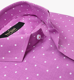 Magenta Shirt with White Micro Dots