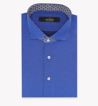 Light Navy Blue Shirt with Micro Dots