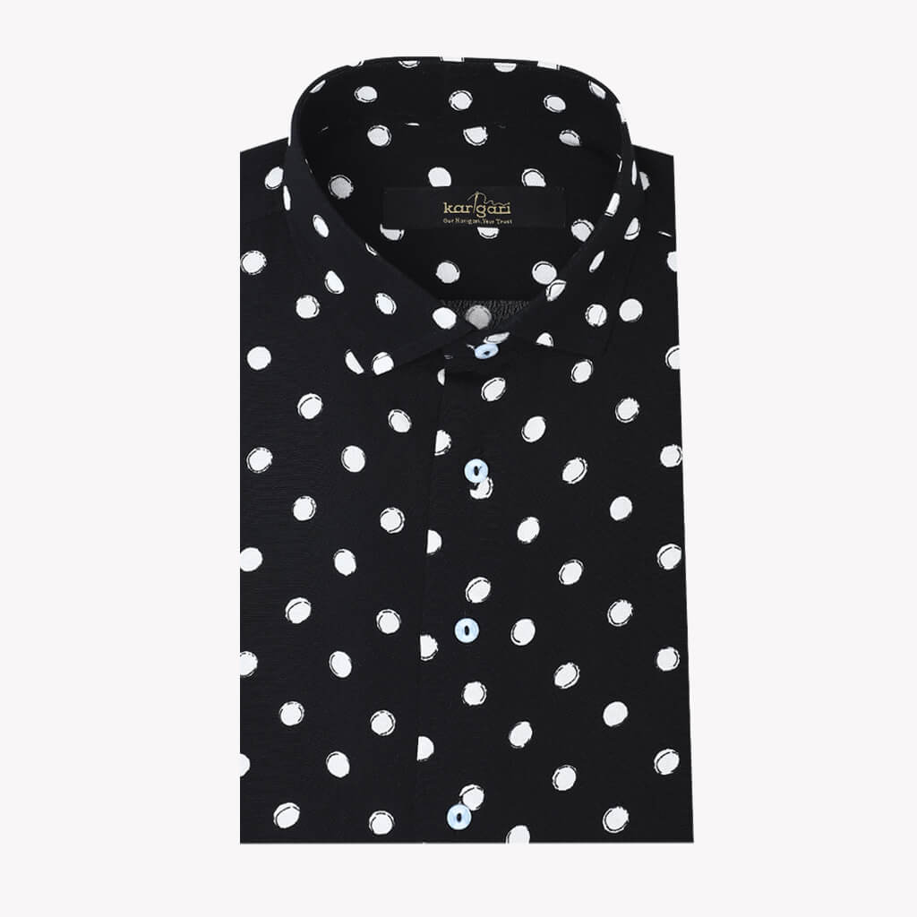 Black Shirt with Polka Dot