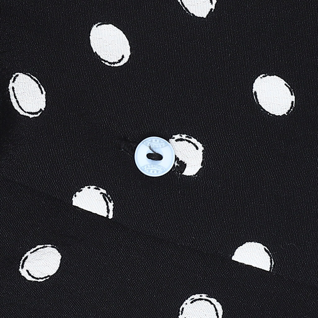 Men’s Black Shirt with Polka Dot Print