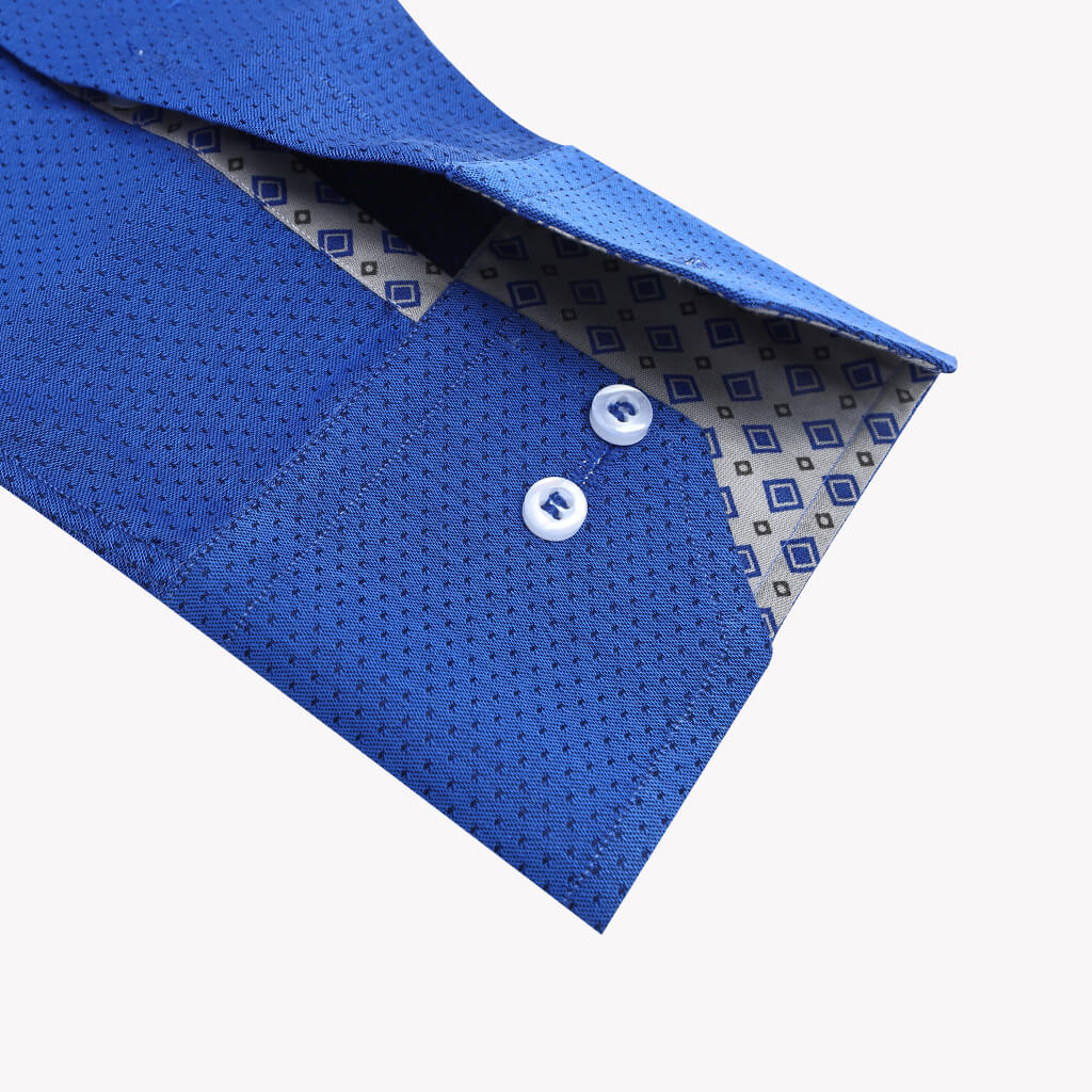 Light Navy Blue Shirt with Micro Dots