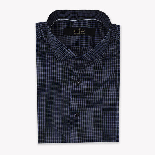 Black Shirt with Micro Blue