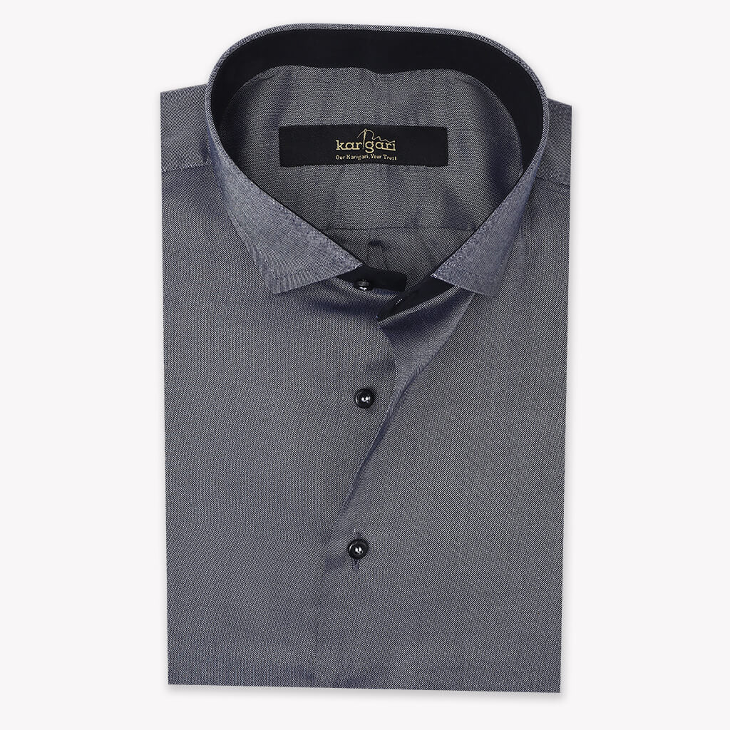 Grey Shirt with Micro Dot Print