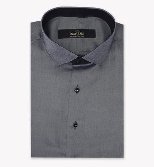 Grey Shirt with Micro Dot Print