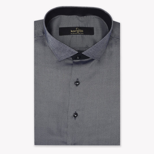 Grey Shirt with Micro Dot Print