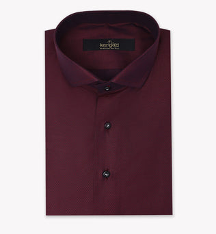 Maroon Shirt with Micro Dots