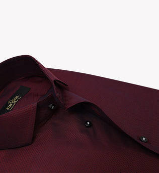 Maroon Shirt with Micro Dots