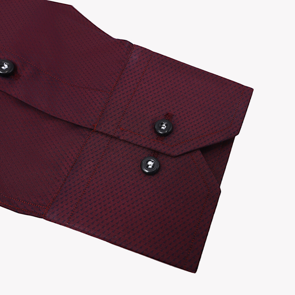 Maroon Shirt with Micro Dots