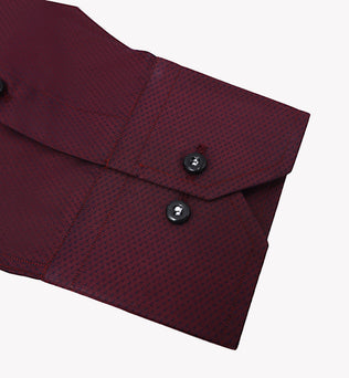 Maroon Shirt with Micro Dots