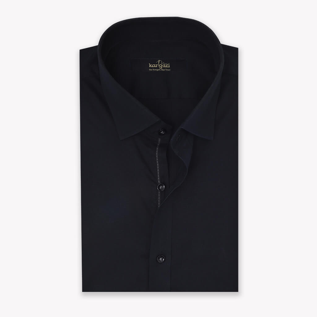 Plain Black Shirt for Formal Wear