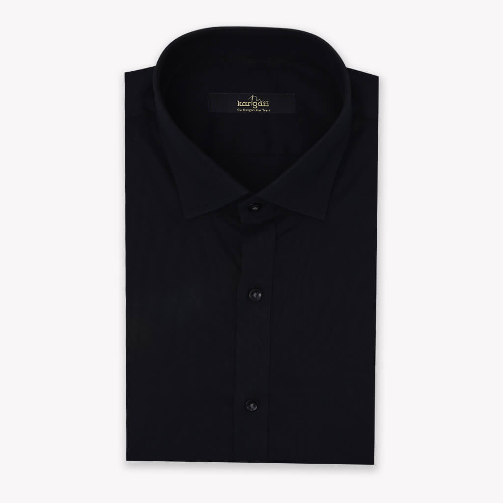 Plain Black Shirt for Formal Wear