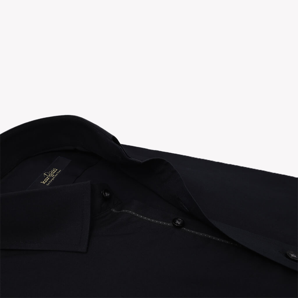 Plain Black Shirt for Formal Wear