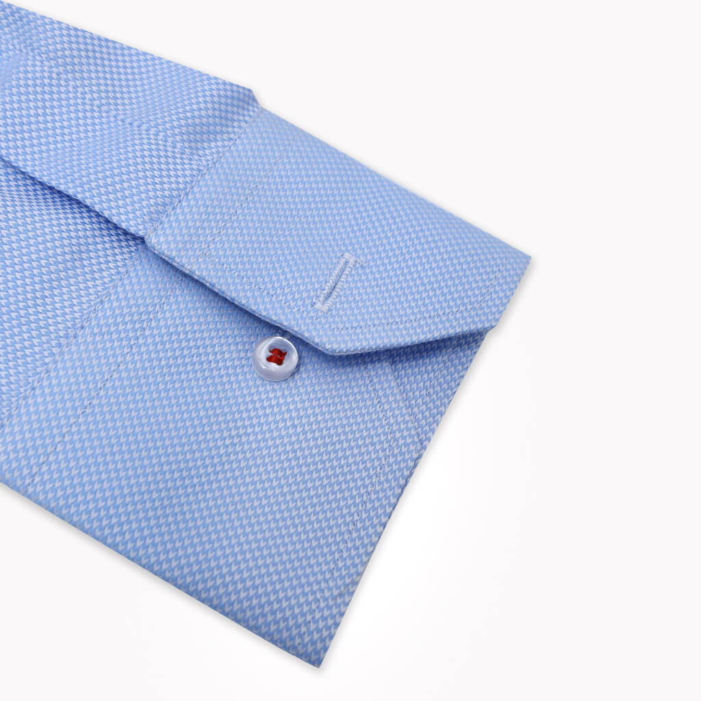 Sky Blue Dotted Slim Fit Shirt