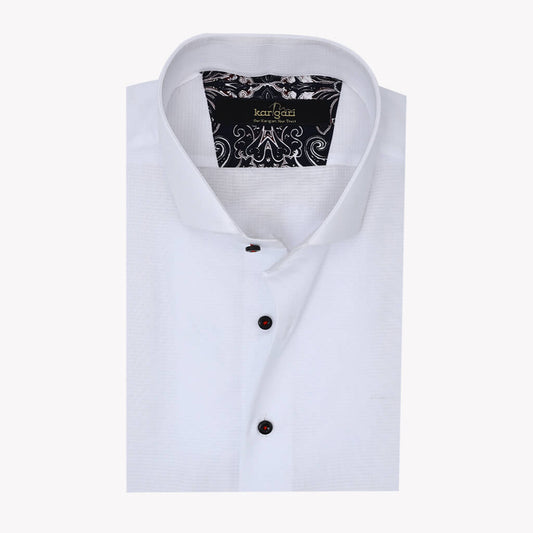 Small White Check Print Shirt