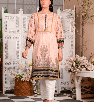 Designer Stitched Kurti With White Pajama - AATISH