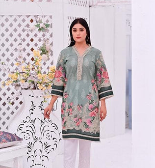 Designer Stitched Kurti With White Trouser - AATISH