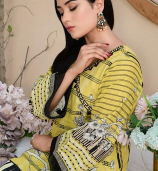 Lemon 2 Piece Stitched Lawn Suit - AATISH