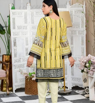 Lemon 2 Piece Stitched Lawn Suit - AATISH