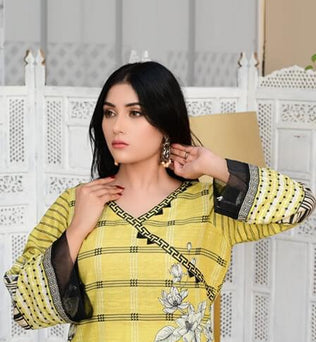 Lemon 2 Piece Stitched Lawn Suit - AATISH