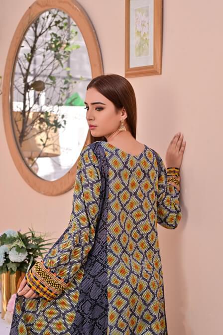 2 Piece Stitched Printed Lawn Suit - SURKHAAB