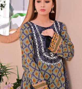 2 Piece Stitched Printed Lawn Suit - SURKHAAB