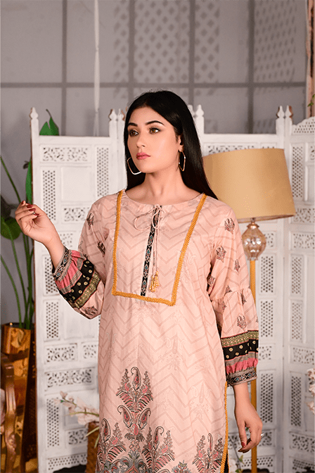 Designer Stitched Kurti With White Pajama - AATISH