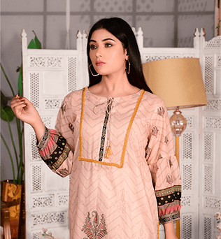 Designer Stitched Kurti With White Pajama - AATISH