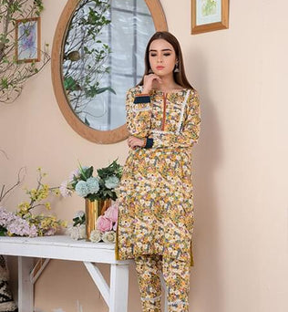 Printed Lawn Shirt With Matching Trouser - AAHANG