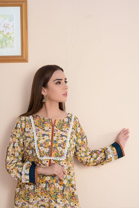 Printed Lawn Shirt With Matching Trouser - AAHANG