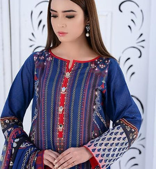 Readymade 3Pcs Embroidered Lawn Dress - AATISH -