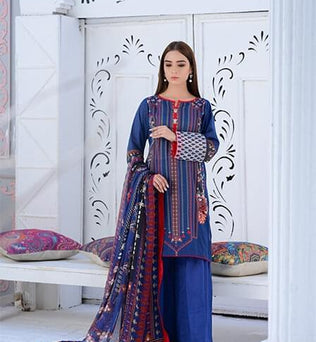 Readymade 3Pcs Embroidered Lawn Dress - AATISH -