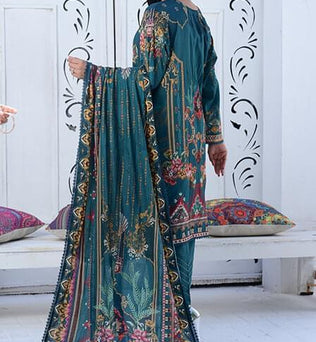 Full Embroidered Lawn Suit With Voile Dupatta - AATISH