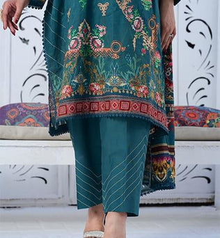 Full Embroidered Lawn Suit With Voile Dupatta - AATISH