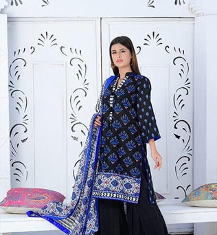 Printed Lawn Shirt With Plain Trouser- AATISH