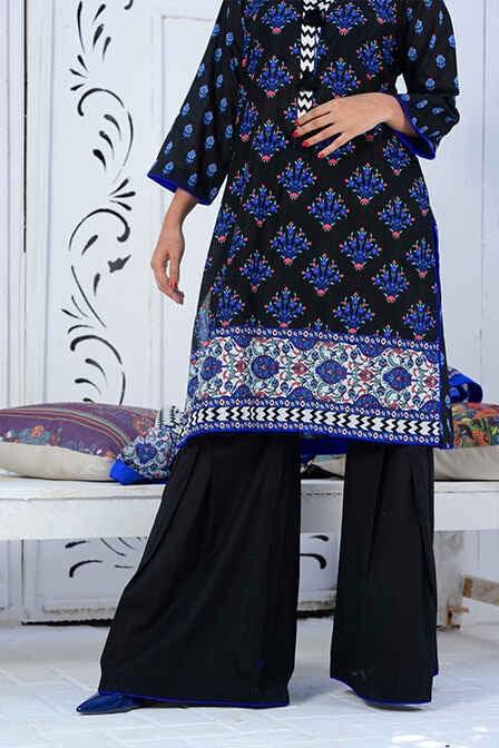 Printed Lawn Shirt With Plain Trouser- AATISH