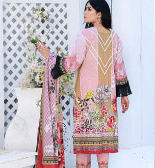 Readymade Digital Printed 3 Piece Embroidered Suit - SURKHAAB