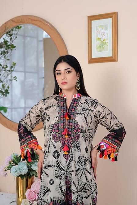 Digital Printed Lawn Shirt With Trouser - AATISH