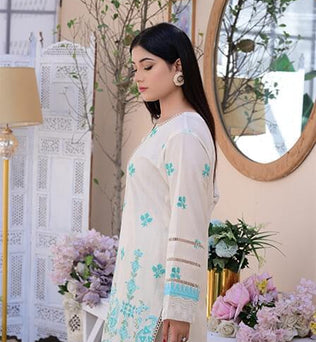 Embroidered Lawn Suit With Chiffon Dupatta - AAHANG