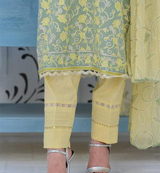 Fully Embroidered Chicken Shirt With Chiffon Dupatta - SURKHAAB