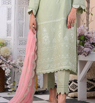 Full Embroidered Light Green Lawn Suit - AAHANG