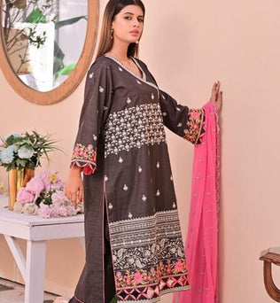 Premium Masuri Shirt With Chiffon Dupatta - SURKHAAB