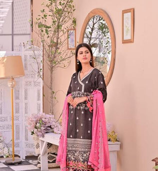 Premium Masuri Shirt With Chiffon Dupatta - SURKHAAB