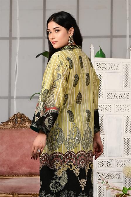Ready To Wear Printed Lawn Shirt With Cotton Pajama- AATISH
