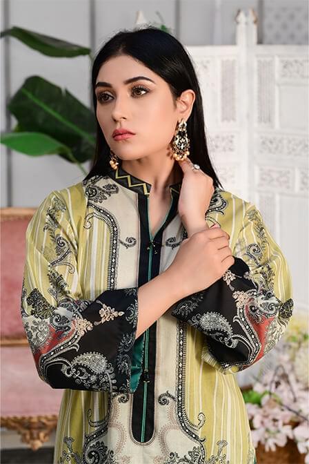 Ready To Wear Printed Lawn Shirt With Cotton Pajama- AATISH